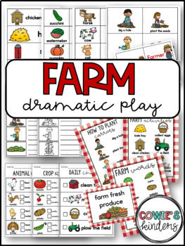 Farm Themed Dramatic Play Set Literacy Center - Animals Fruits Vegetablest Literacy Center - Animals Fruits Vegetables