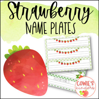 Watercolor Strawberry Name Plates | Editable!