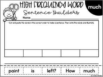 EL Education 1st Grade Skills Block | Sight Word Sentence Builders