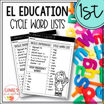 EL Education 1st grade Skills Block Cycle Word Lists | Modules 1-4